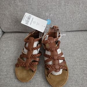 Carter's Girls Tan Braided Strappy Sandals